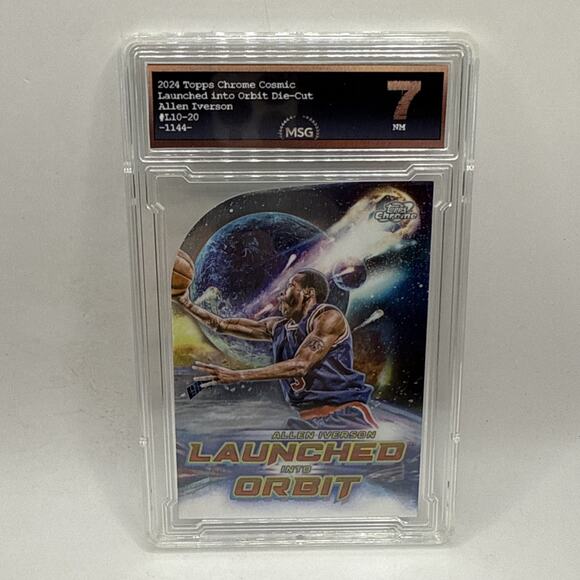 2023-24 Topps Cosmic Chrome - Launched Into Orbit Allen Iverson #LIO-20 Graded 7 - Picture 1 of 2